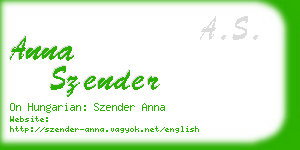 anna szender business card